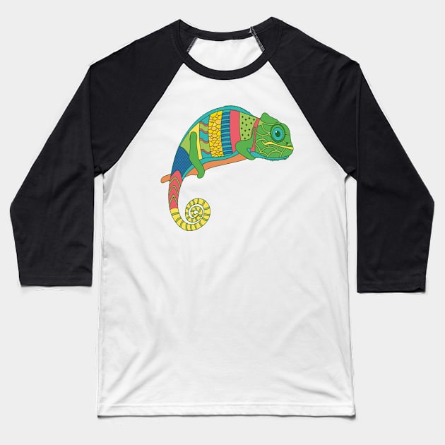 Chameleon Baseball T-Shirt by Mako Design 